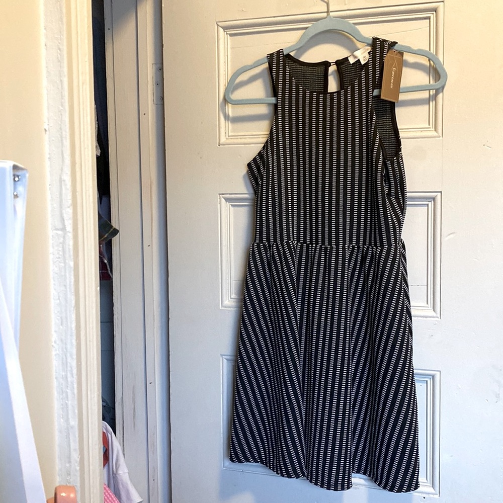 Francesca’s Halter Top Black and White Dress